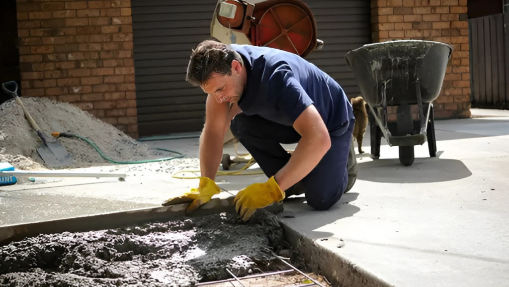 Concrete driveway installation